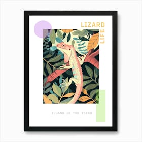 Iguano In The Trees Modern Abstract Illustration 2 Poster Art Print