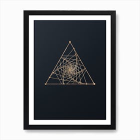 Abstract Geometric Gold Glyph on Dark Teal n.0265 Art Print