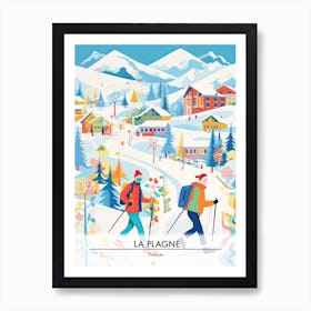 La Plagne   France, Ski Resort Poster Illustration 2 Art Print