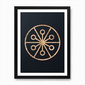 Abstract Geometric Gold Glyph on Dark Teal n.0098 Art Print