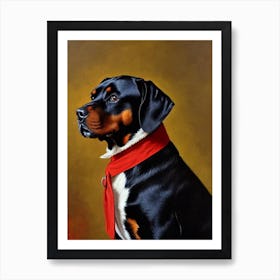 Rottweiler Renaissance Portrait Oil Painting Art Print
