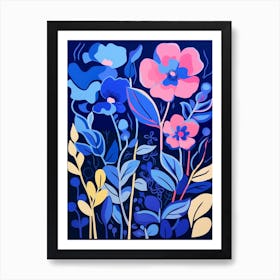 Blue Flower Illustration Snapdragon 3 Art Print