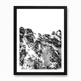 Black And White Mountain Scene Art Print