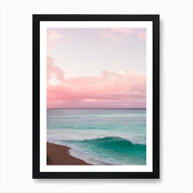 Galley Bay Beach, Antigua Pink Photography 1 Art Print