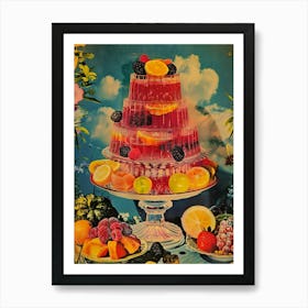 Jelly Dessert Selection Retro Collage 3 Art Print