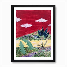 Red Sky Jungle Art Print