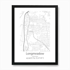 Longmeadow,United States Minimalist Map Poster