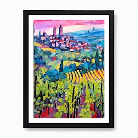 San Gimignano Italy 1 Fauvist Painting Art Print