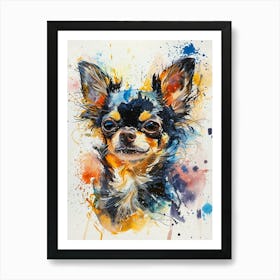 Chihuahua Watercolor Painting 4 Art Print