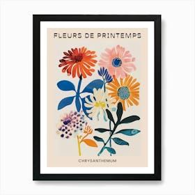 Spring Floral French Poster  Chrysanthemum 4 Art Print