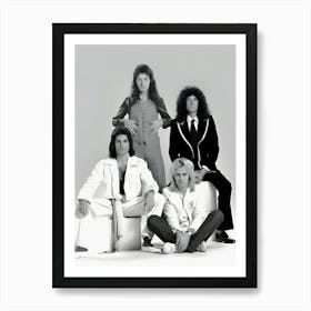 John Deacon, Brian May, Roger Taylor And Freddie Mercury Art Print