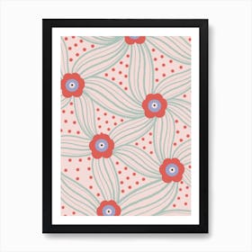 Pink Polka Dots Art Print