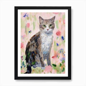 A Australian Mist Cat Painting, Impressionist Painting 1 Art Print