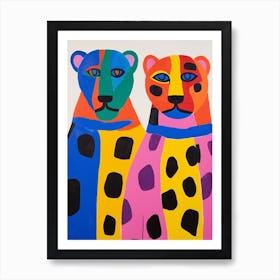 Colourful Kids Animal Art Panther 2 Art Print