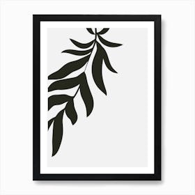 Abstract Botanical Black and Beige Art 10 Art Print