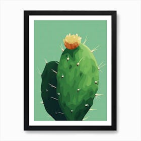 Prickly Pear Cactus Illustration 2 Art Print