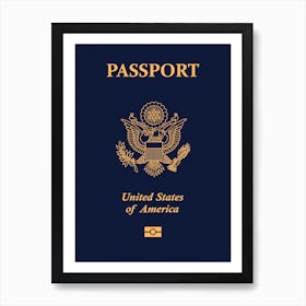 Passport United States of America Art Print