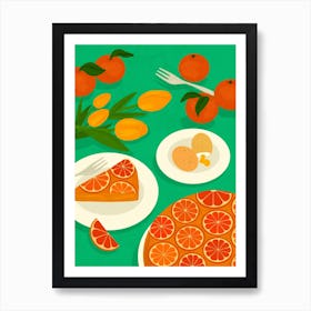 Citrus Cake Still Life Art Print