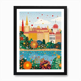 Budapest, Illustration In The Style Of Pop Art 1 Art Print