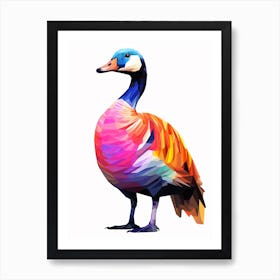 Colourful Geometric Bird Canada Goose 1 Art Print