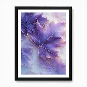 Purple Autumn Leaves 1 Art Print