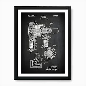 Hair Dryer Patent Print, Brush Art, Hair Dryer Decor, Hair Wall Art, Hairstyle, Salon Office Decor, Salon Blueprint, Bathroom Art, Hb5251 Art Print