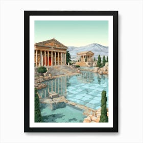 Pamukkale Thermal Pools And Hierpolis Cleopatras Pool 1 Art Print