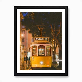 The Tram At Night Art Print