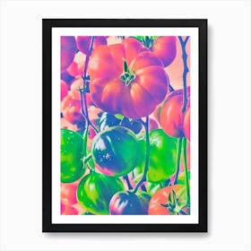 Tomato Risograph Retro Poster vegetable Art Print