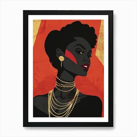 Black Woman With Gold Jewelry Art Print