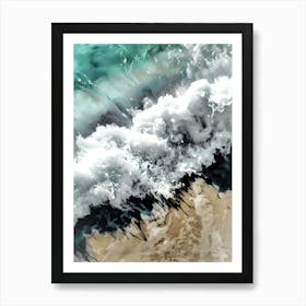 Wave Crashing On The Beach Art Print