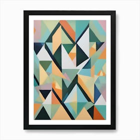 Abstract Mid-century Vintage Triangles 2 Art Print