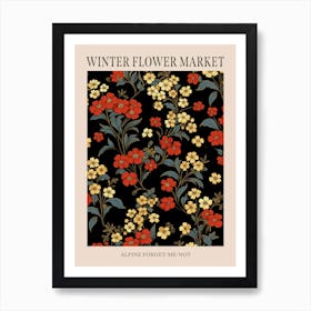 Alpine Forget Me Not 3 Winter Flower Market Poster Art Print