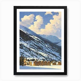 Les Arcs, France Ski Resort Vintage Landscape 5 Skiing Poster Art Print