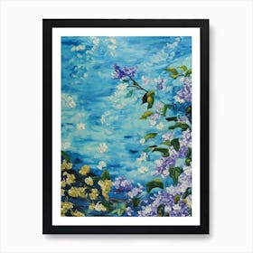 Lilac Floral Print Bright Painting Flower Art Print