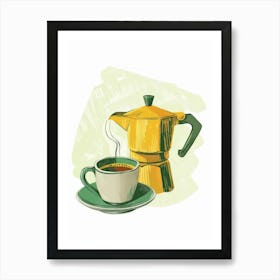 Coffee Pot And Cup 2 Art Print