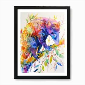 Anteater Colourful Watercolour 4 Art Print