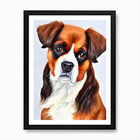 English Toy Spaniel 3 Watercolour Dog Art Print