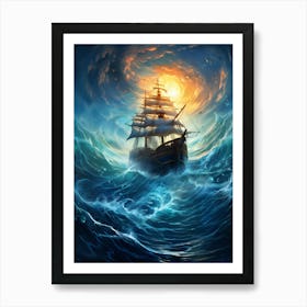 Sailing Ship In The Ocean 1 Art Print