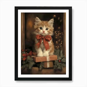 Christmas Kitten 1 Art Print