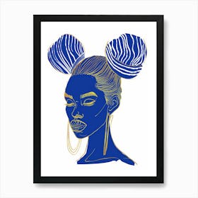 Blue Haired Woman 6 Art Print