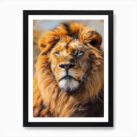 Barbary Lion Portrait Close Up 4 Art Print