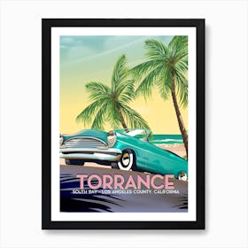 Torrance Los Angeles County Travel map Art Print