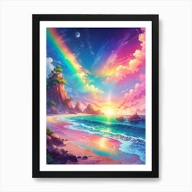 Rainbows On The Beach Art Print