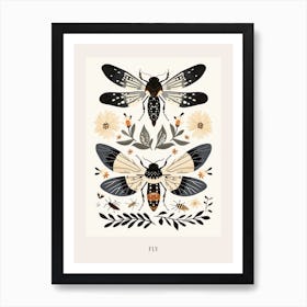 Colourful Insect Illustration Fly 4 Poster Art Print