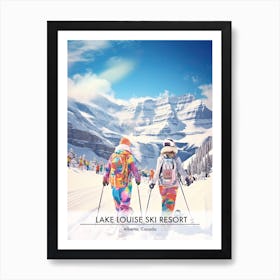 Lake Louise Ski Resort   Alberta Canada, Ski Resort Poster Illustration 0 Art Print