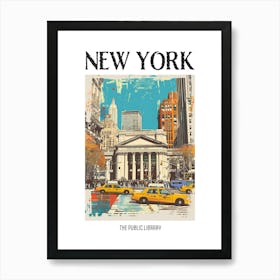The New York Public Library New York Colourful Silkscreen Illustration 1 Poster Art Print
