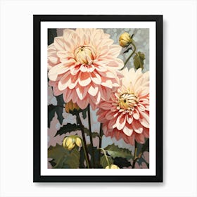 Dahlia 4 Flower Painting Art Print