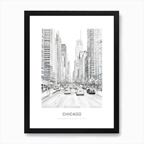 Magnificent Mile 2, Chicago B&W Poster Art Print