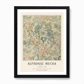 Clematis Exhibition Poster, Alphonse Mucha Art Print